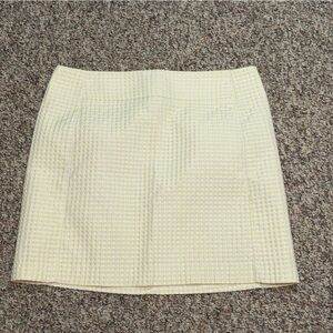 Women’s size 16 LOFT Cream Textured Skirt, short skirt, yellow, summer